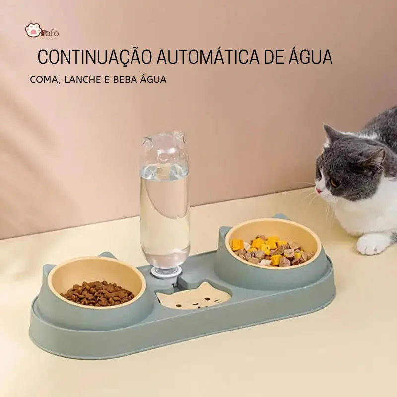 Comedouro Duplo com Bebedouro Automático