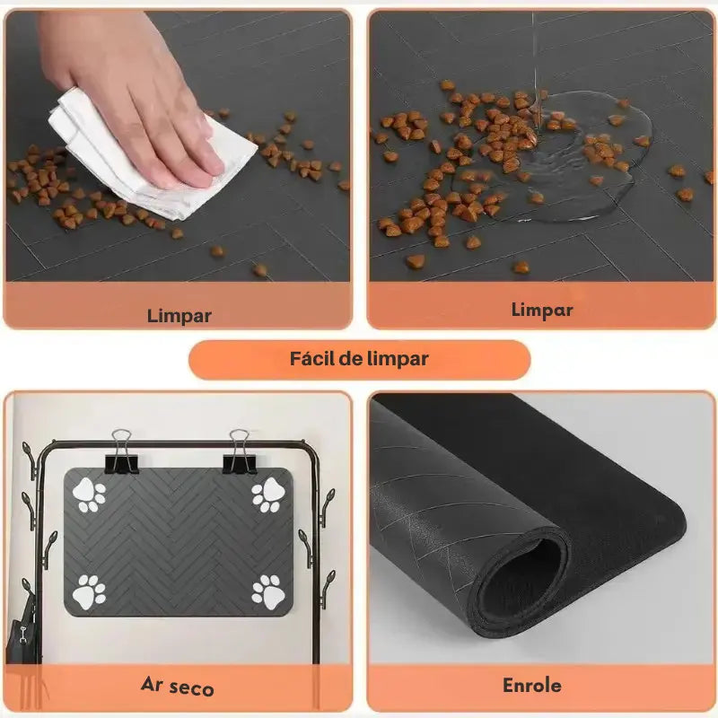 Base Antiderrapante e Impermeável para Tigelas de Alimentos