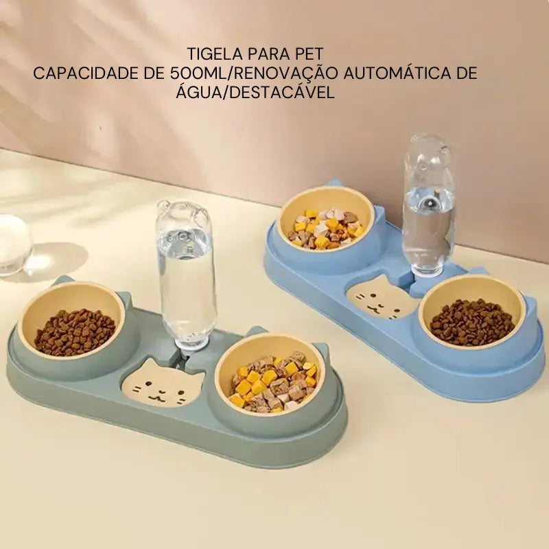 Comedouro Duplo com Bebedouro Automático