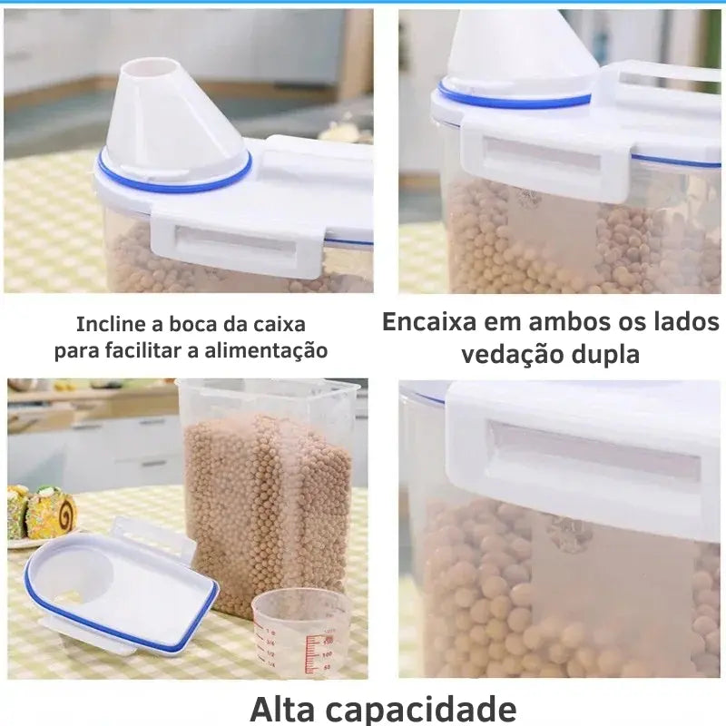 Pote de Armazenamento de Ração para Animais