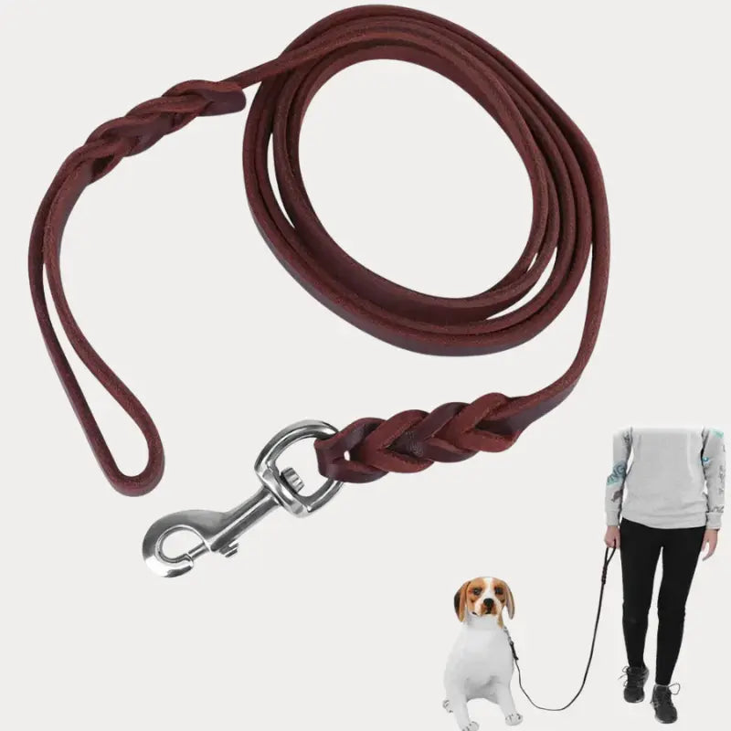 Trela de Couro Genuíno para Cão