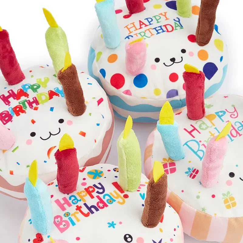 Bolo de Aniversário de Peluche para Cães com Som