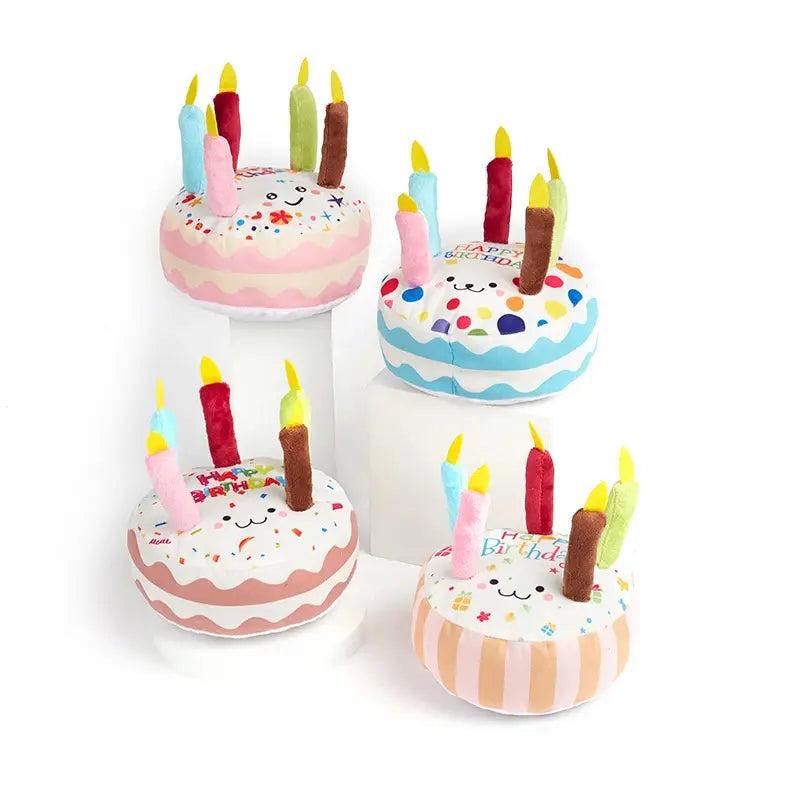 Bolo de Aniversário de Peluche para Cães com Som
