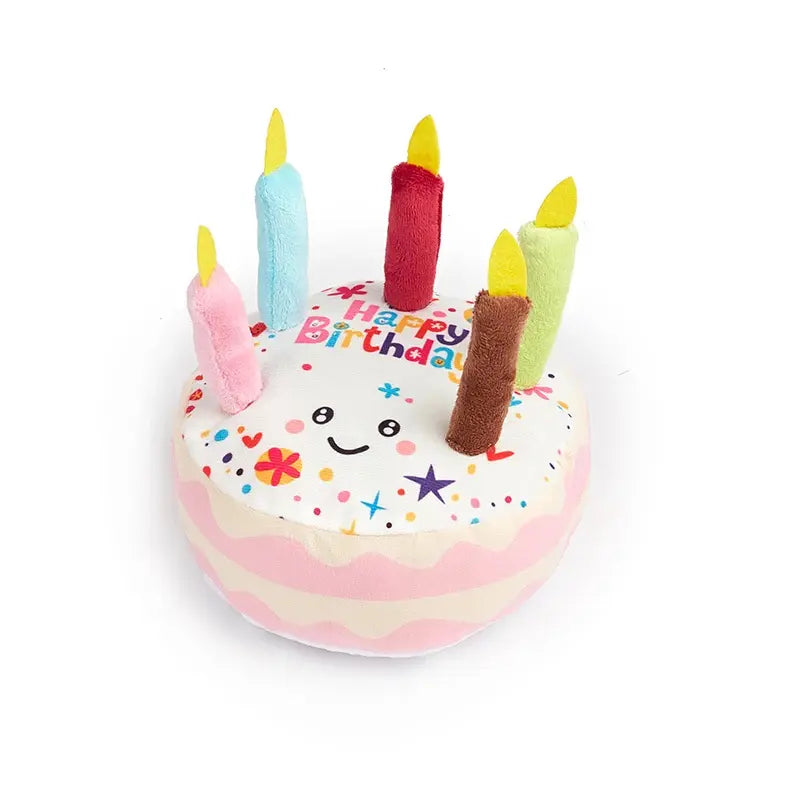 Bolo de Aniversário de Peluche para Cães com Som