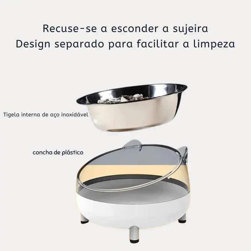 Alimentador Elevado com Tigela Inoxidável