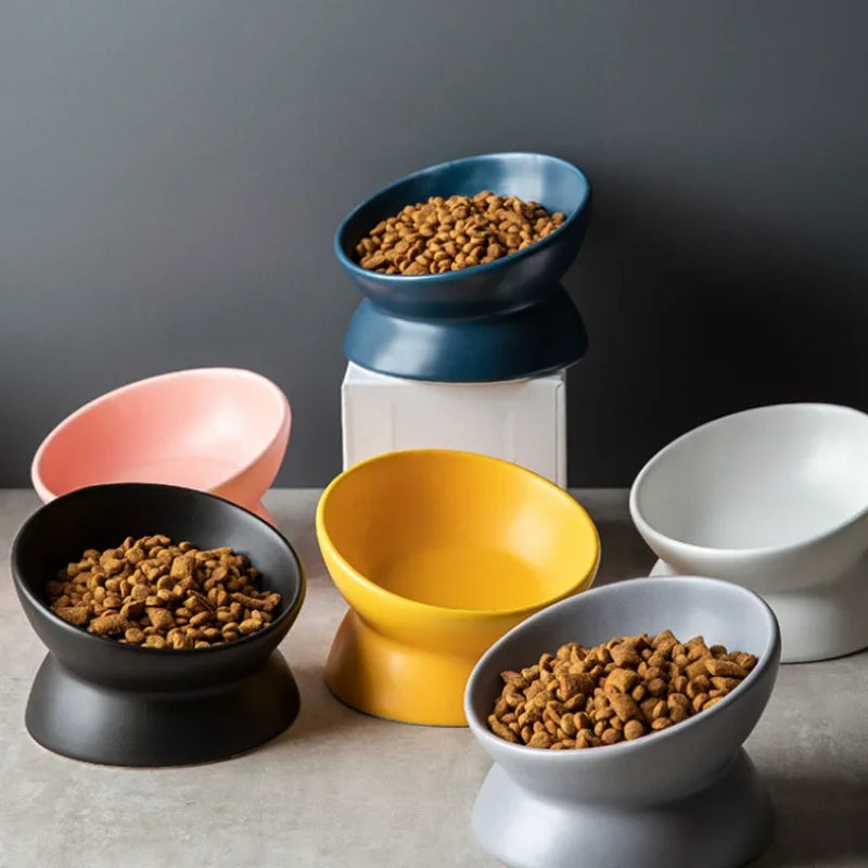 Tigela ceramica de Alimentação Inclinada