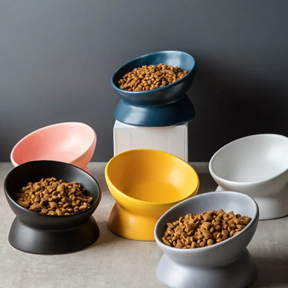 Tigela ceramica de Alimentação Inclinada